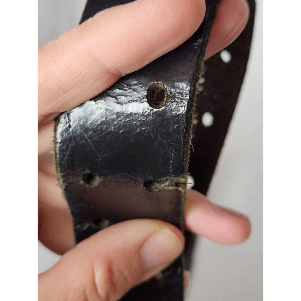 Dickies Genuine Leather 2 Prong Work‎ Belt Black Men's Size 38 /  95